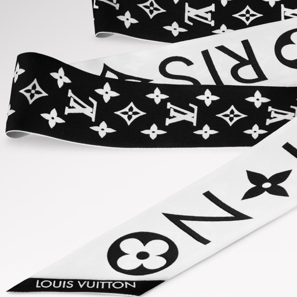 Louis Vuitton Black and White Monogram Silk Bandeau - Picture 7 of 10